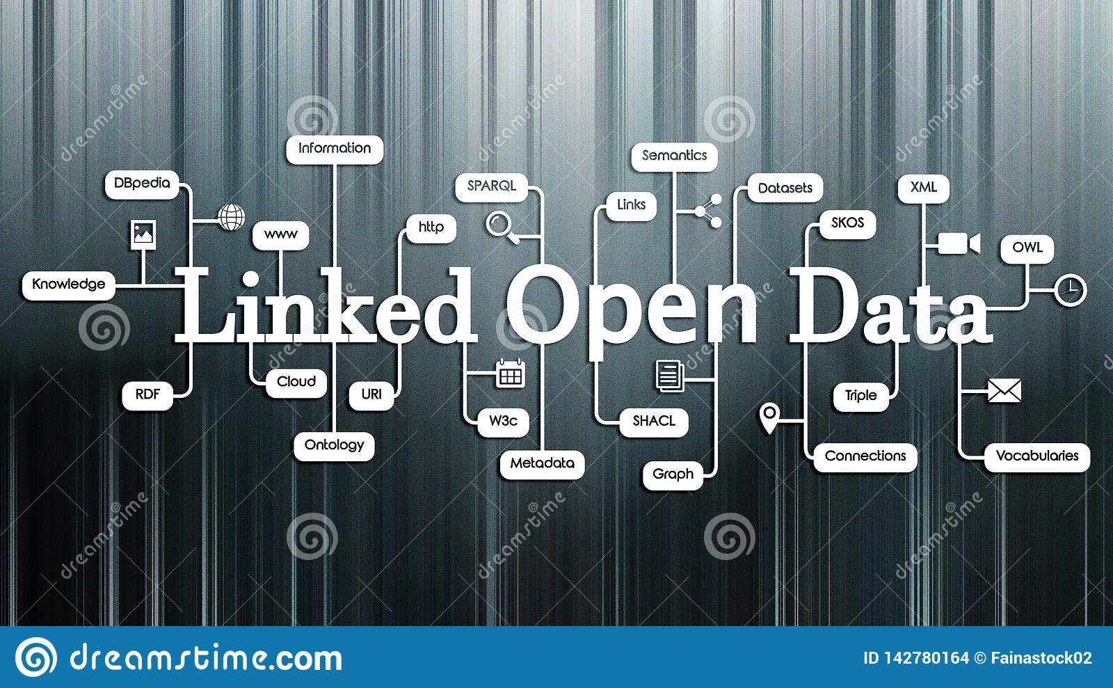 Linked Open Data concept stock illustration. Illustration ...